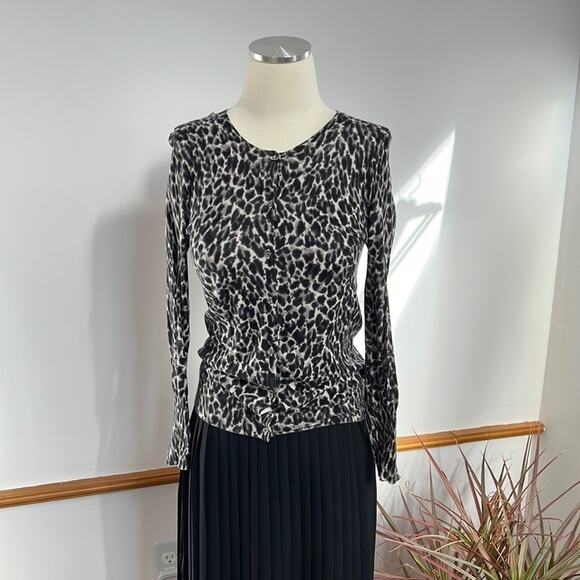 J. Crew Animal Print Light Weight Cardigan- Size Small - Picture 6 of 10